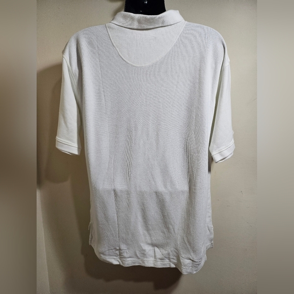 NEW Kirkland Signature Men's White Polo Shirt Large Organic Cotton - Picture 3 of 6